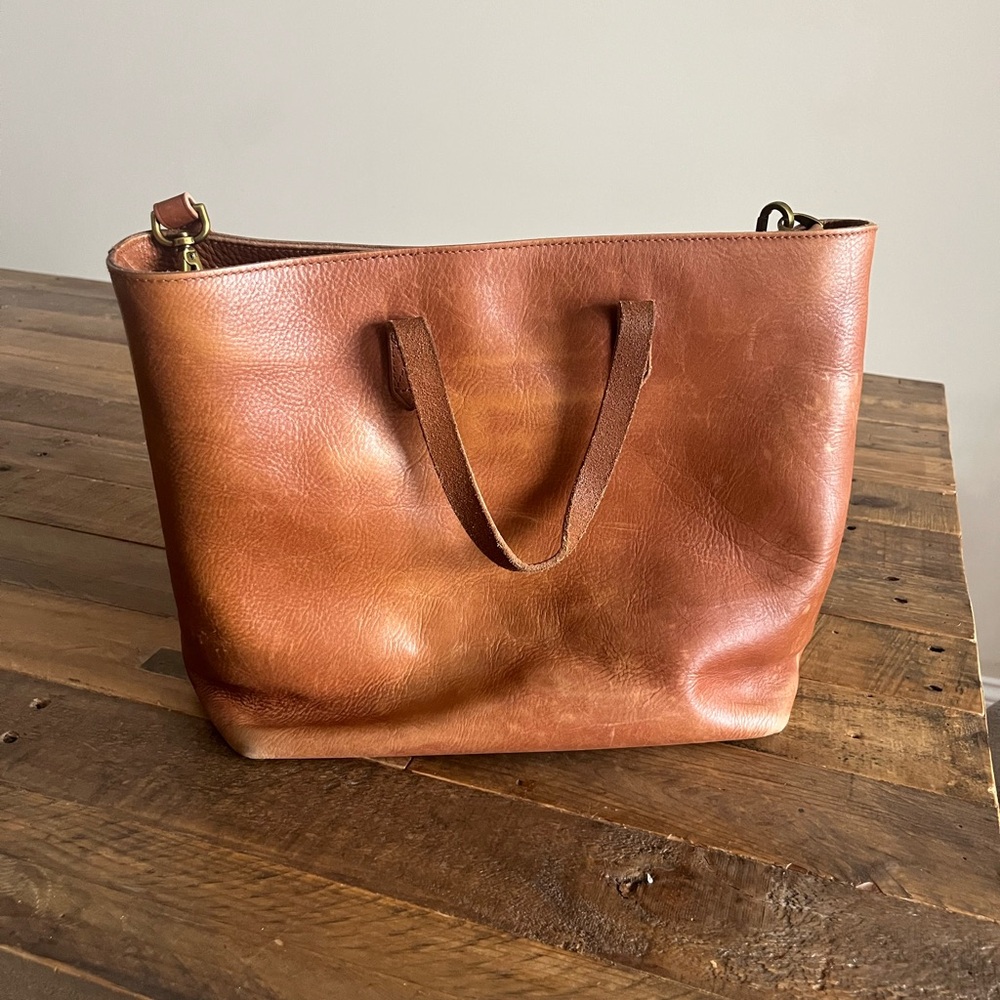 Madewell Zip Top Transport Tote - English Saddle
